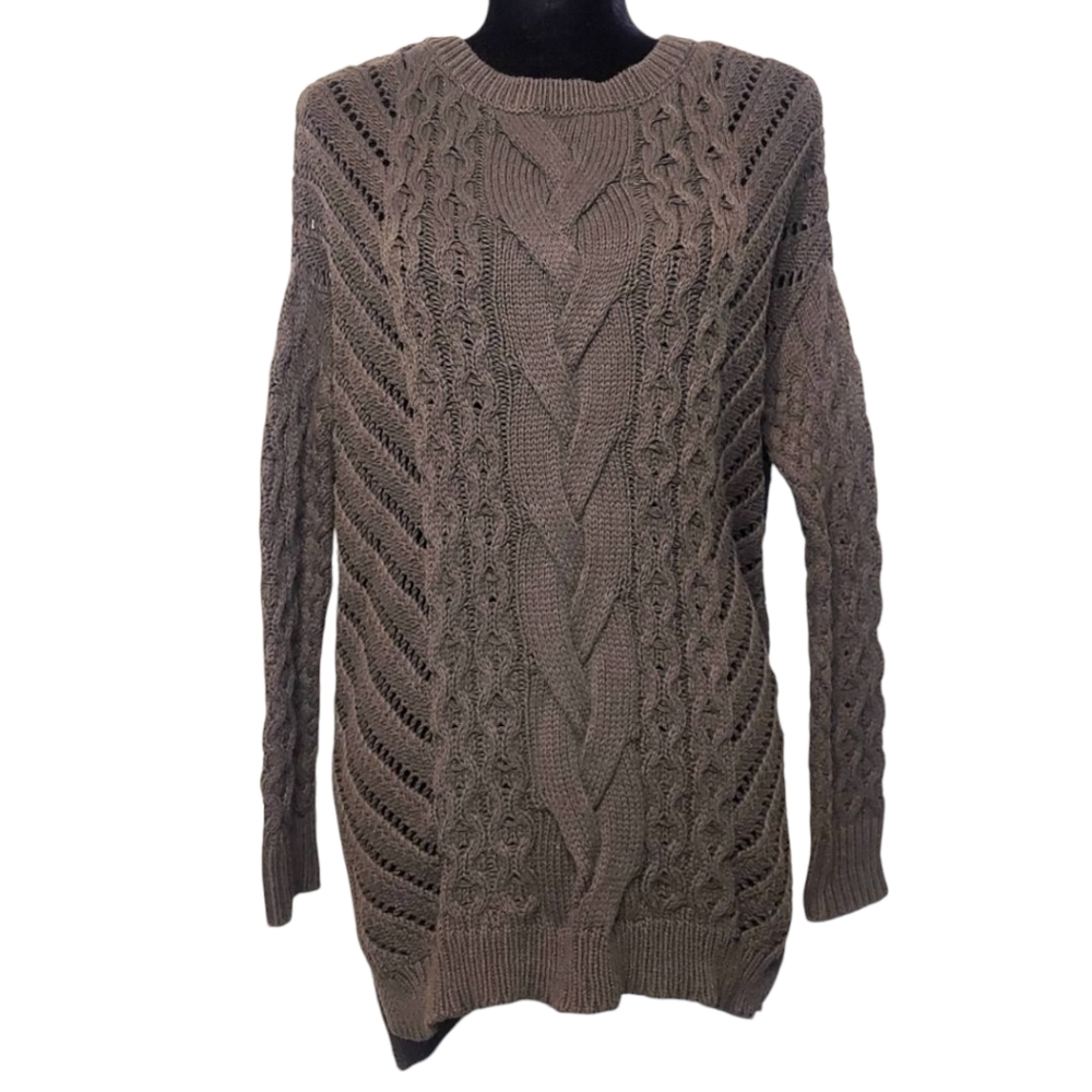 Express Women’s Taupe Cable Knit Sweater